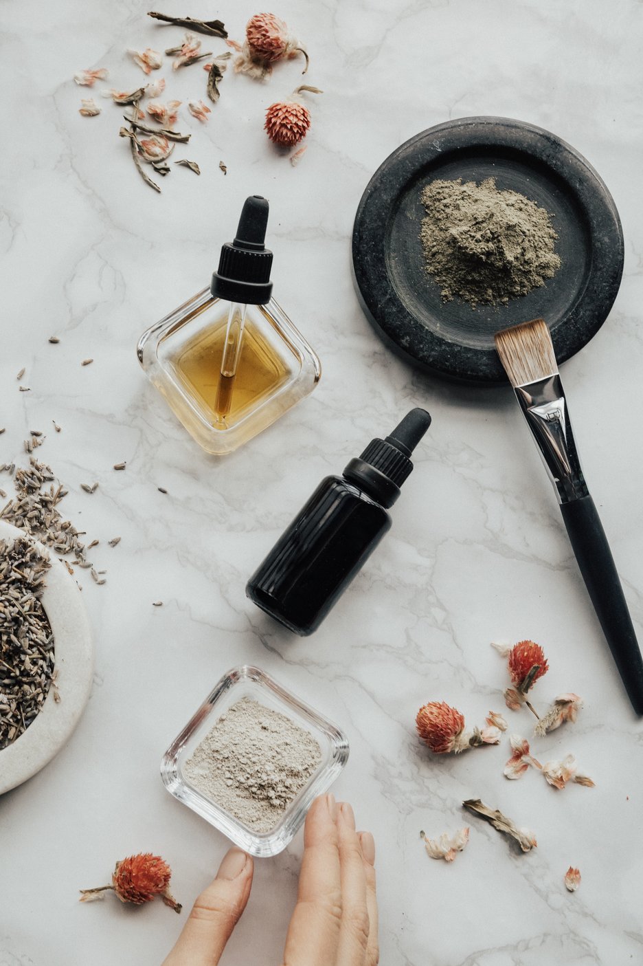 beard oil on a saucer