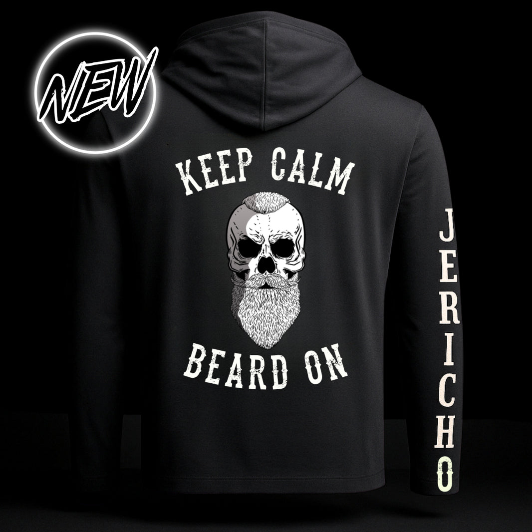 Keep Calm & Beard On Lightweight Hoodie (NEW)
