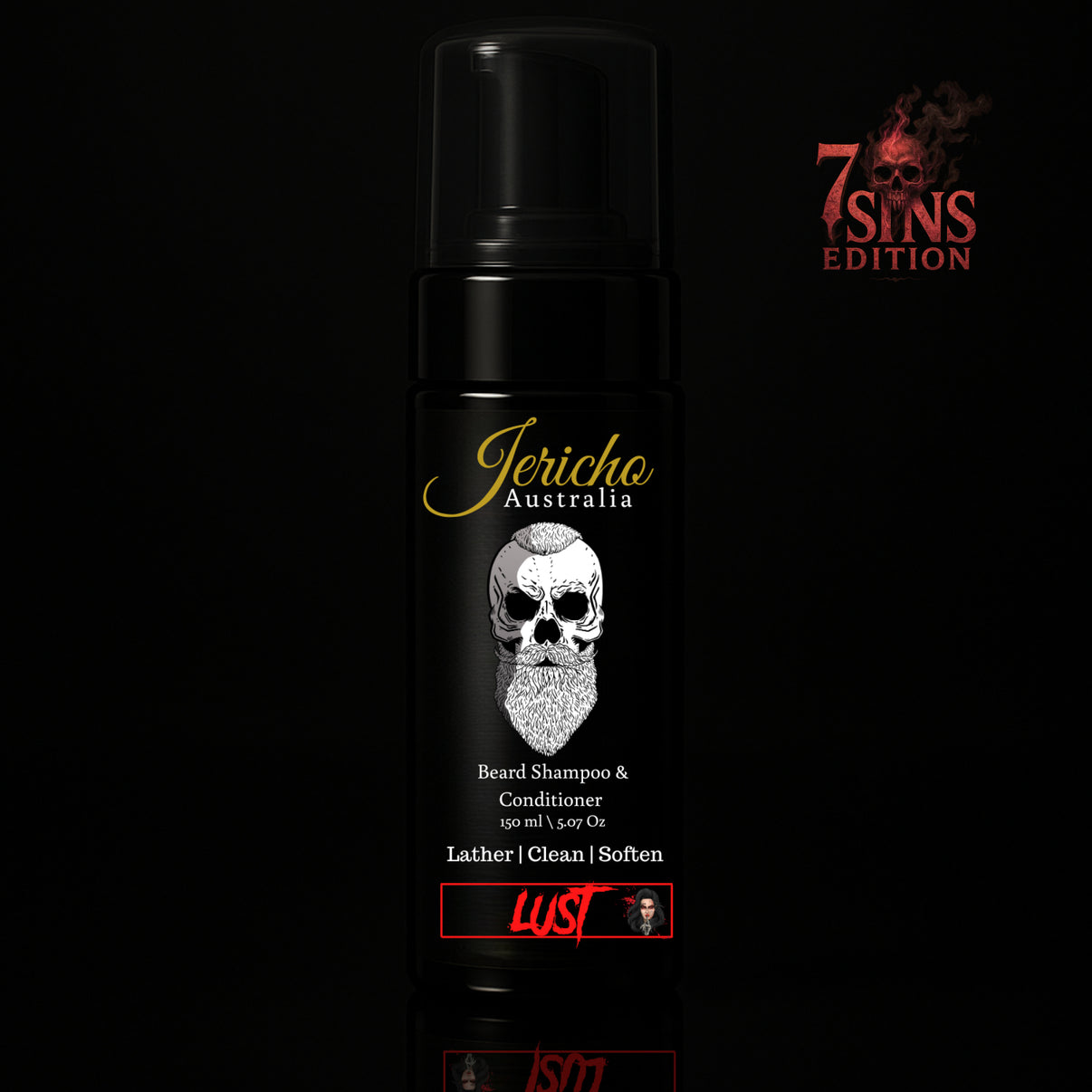 Jericho 2 in 1 Beard Shampoo & Conditioner 150ml Lust (7 Sins Edition)