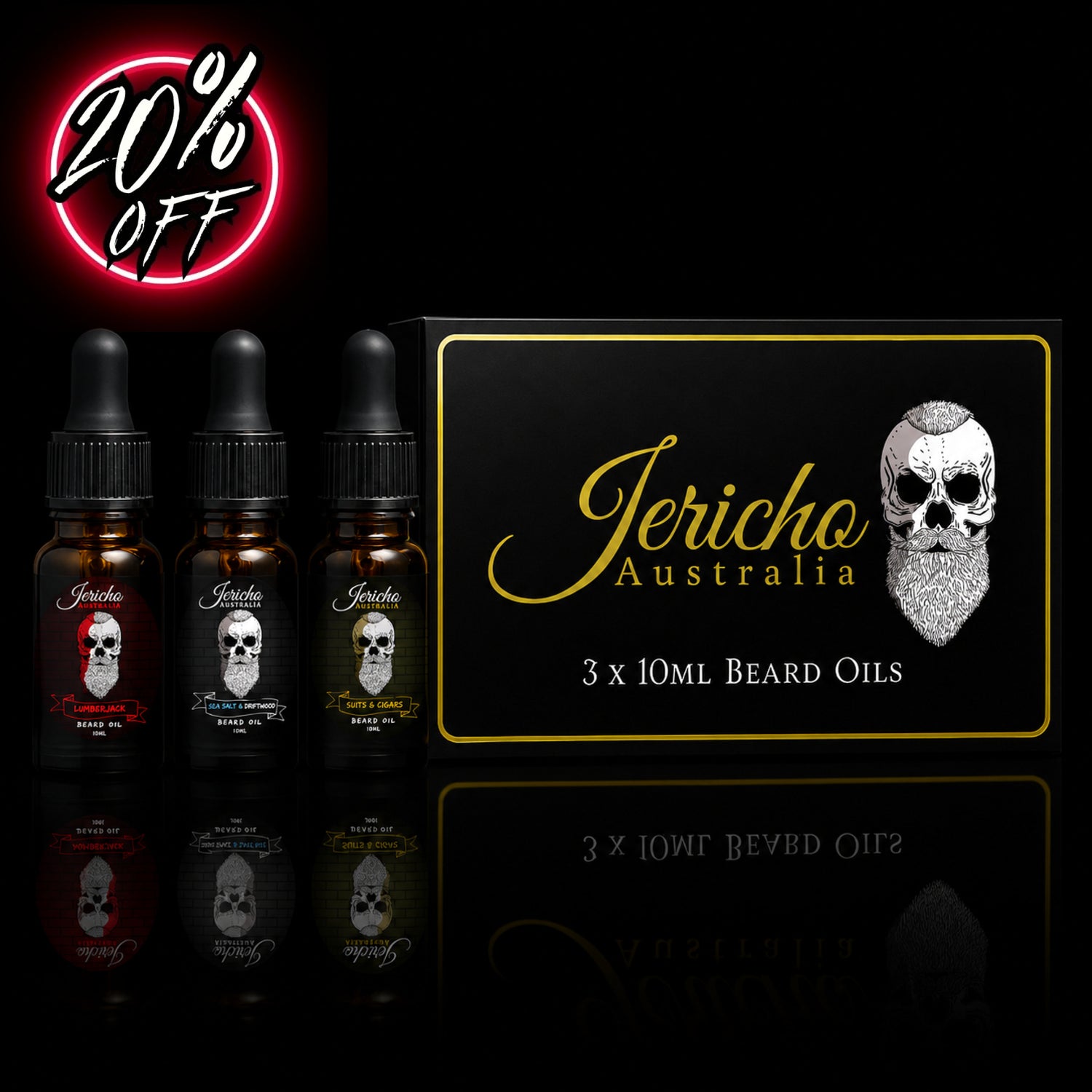 Jericho Junior Beard Oils (Sample or Travel Size) - 10ml 3 Pack